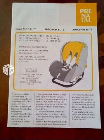 Silla coche Prenatal Autobaby Elite 0-25 kg como n