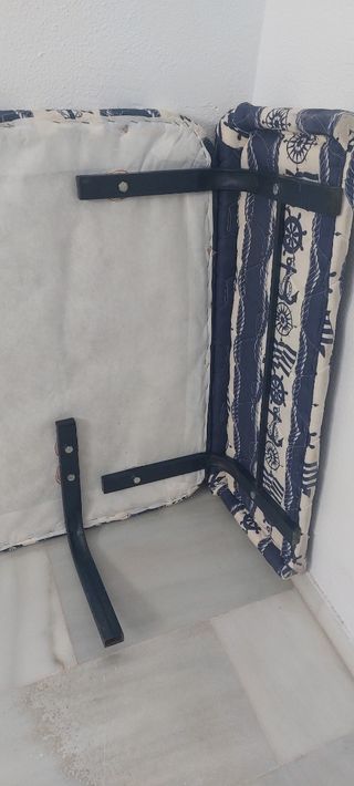 Cama nido + 2 colchones - Azul/Blanco