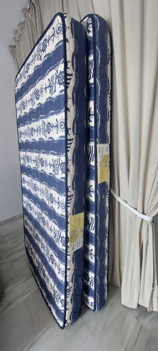 Cama nido + 2 colchones - Azul/Blanco