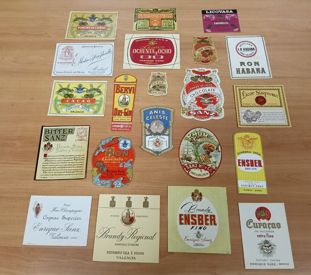 Etiquetas bebidas antiguas (18 uds)