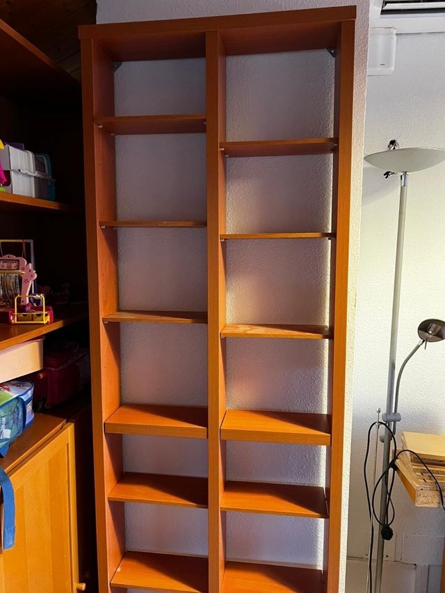 Estantería 12 baldas madera cerezo