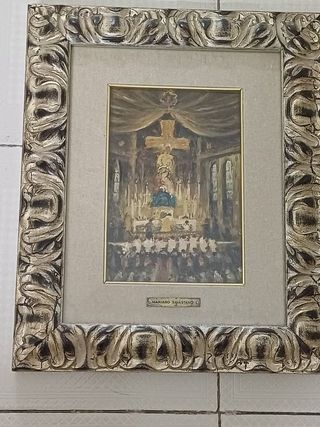 2 Quadri olio su tela, cornice legno