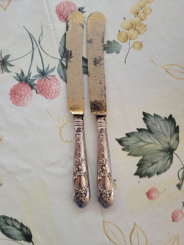 Coltelli da dolce antichi in argento(fine '800)