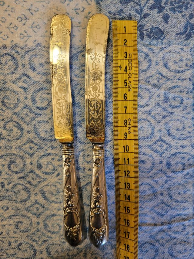 Coltelli da dolce antichi in argento(fine '800)