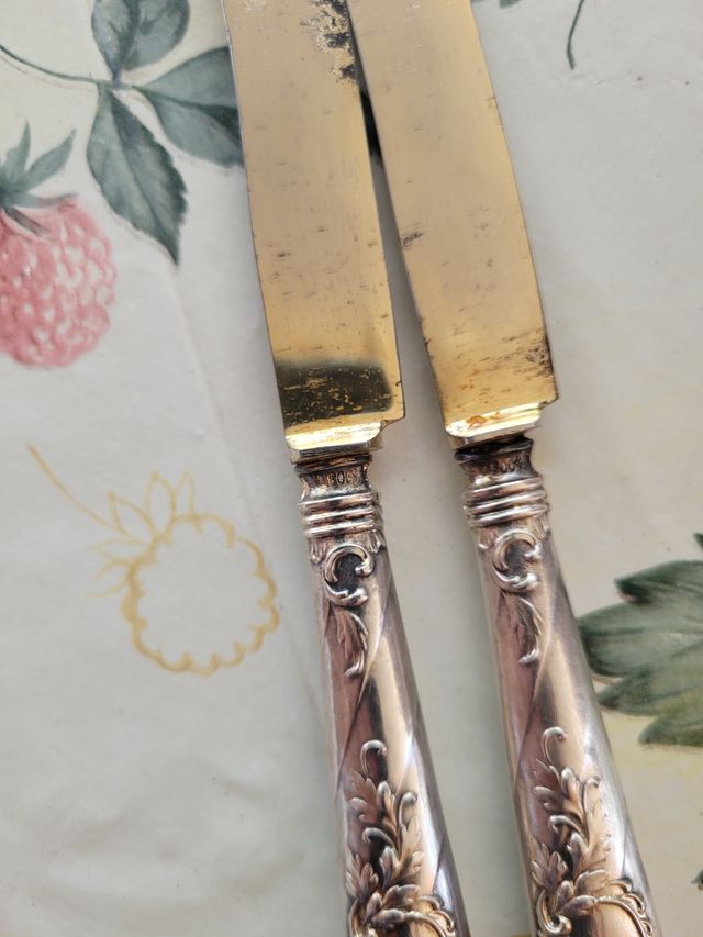 Coltelli da dolce antichi in argento(fine '800)