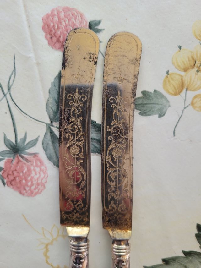 Coltelli da dolce antichi in argento(fine '800)
