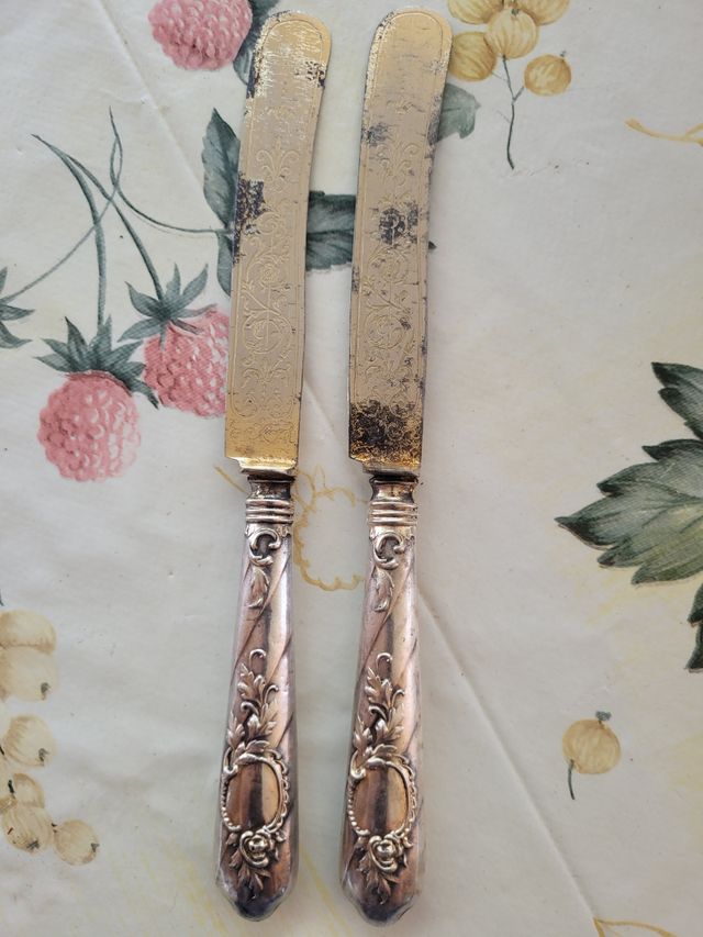 Coltelli da dolce antichi in argento(fine '800)