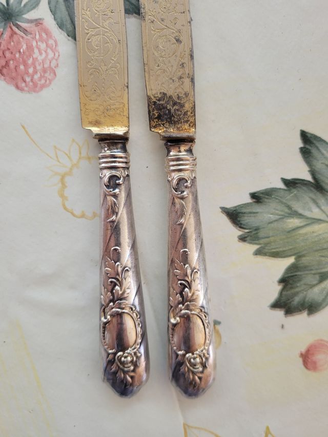 Coltelli da dolce antichi in argento(fine '800)