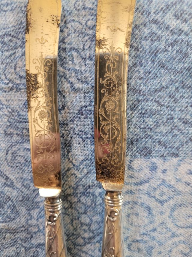 Coltelli da dolce antichi in argento(fine '800)