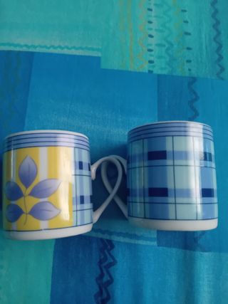 2 Tazzine caffè - Ceramica blu e gialla