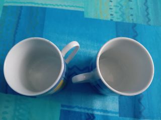 2 Tazzine caffè - Ceramica blu e gialla