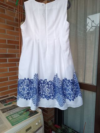 Vestido Maria Mare blanco y azul