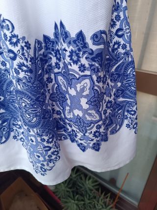 Vestido Maria Mare blanco y azul