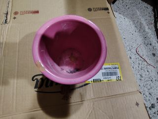 vasetto rosa nuovo intero ceramica 