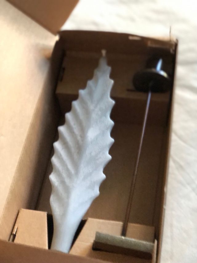 Candelero Cerabella hoja cerámica