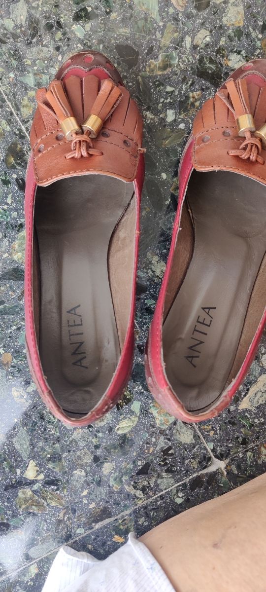 Zapatos Antea Marrón-Rojos,talla 36