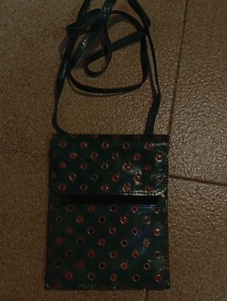 Bolso bandolera lunares verde