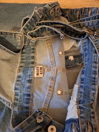 Tuta jeans corta blu