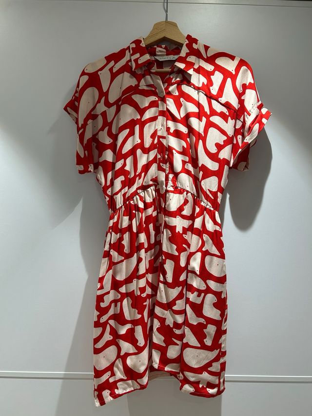 Vestido rojo estampado verano