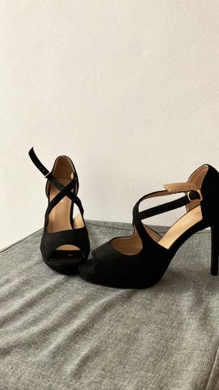 Tacones negros mujer - plataforma