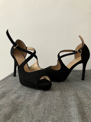 Tacones negros mujer - plataforma
