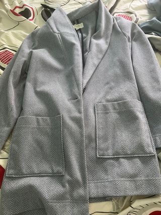 Americana azul-gris jaspeada