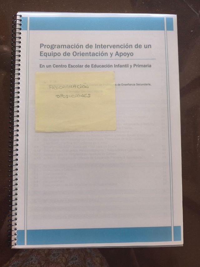 Programación Orientación oposición (en papel)