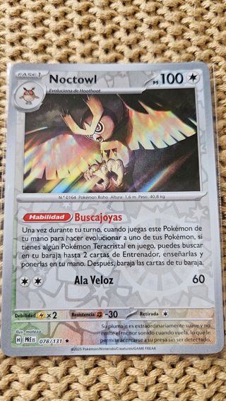 Carta Pokémon Noctowl Holo Reverse
