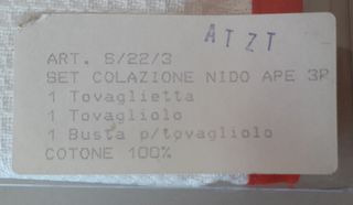 Set Colazione Nido Ape 3pz - Tovaglia ricamata