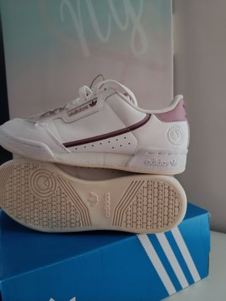 Adidas Continental 80 - Blancas y Rosa