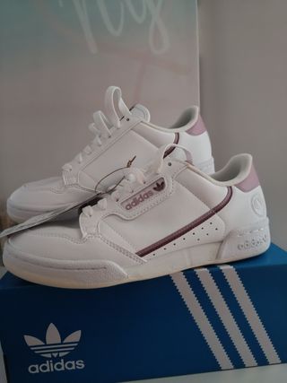 Adidas Continental 80 - Blancas y Rosa