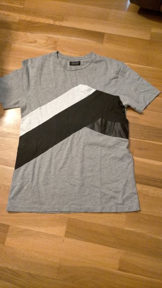Camiseta Zara Man gris-negro M