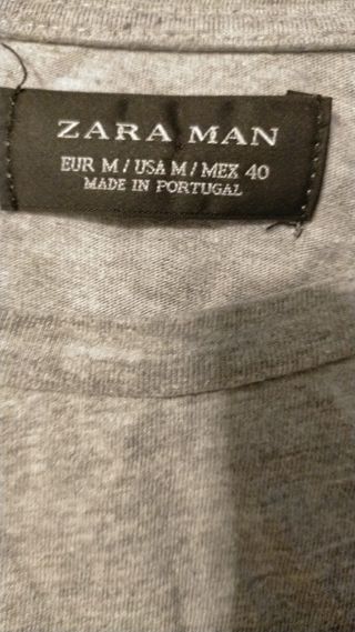 Camiseta Zara Man gris-negro M
