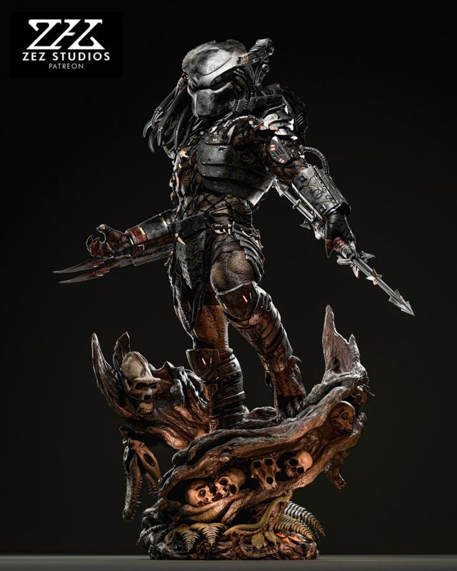 Figura Predador realistica dipinta a mano ed limitata