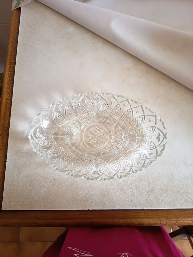 Bandeja cristal tallado vintage