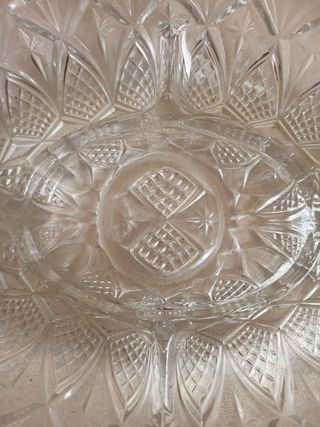 Bandeja cristal tallado vintage
