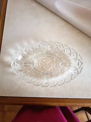 Bandeja cristal tallado vintage