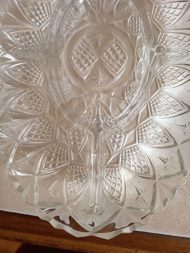 Bandeja cristal tallado vintage
