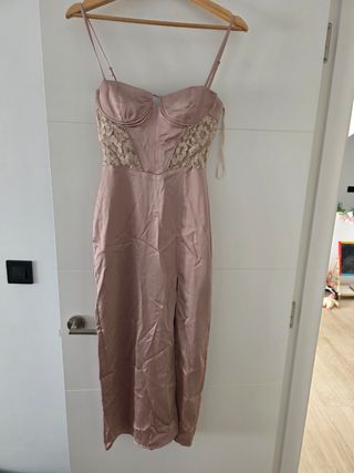 Vestido satén rosa | Fiesta