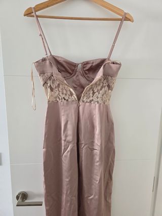 Vestido satén rosa | Fiesta