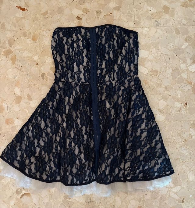 Vestido azul encaje. Talla S.