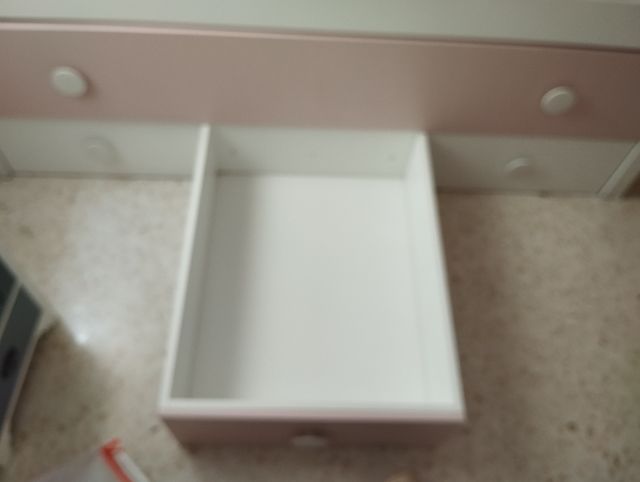 Cama nido juvenil-infantil - Rosa y blanca