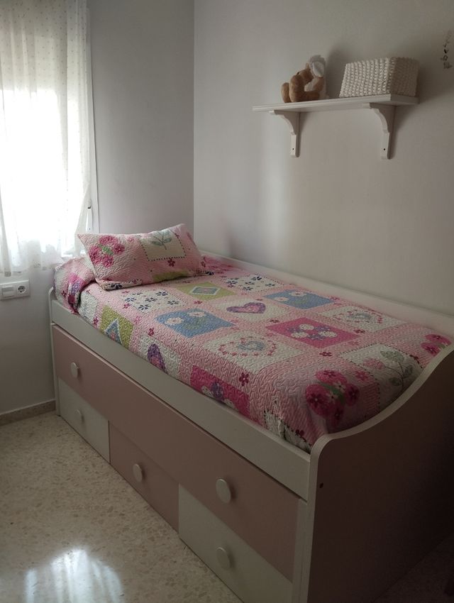 Cama nido juvenil-infantil - Rosa y blanca