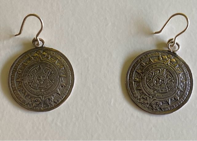 Pendientes plata Calendario Maya