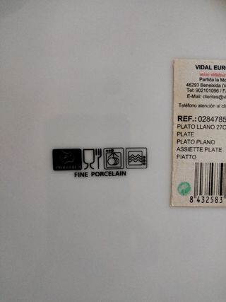 Plato llano words  27cm