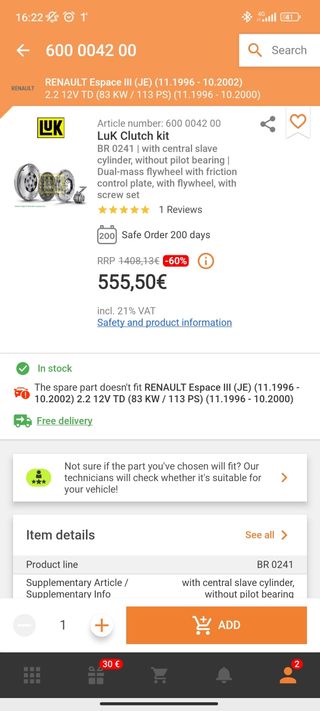 Embrague Luk Renault 2.2 DCI
