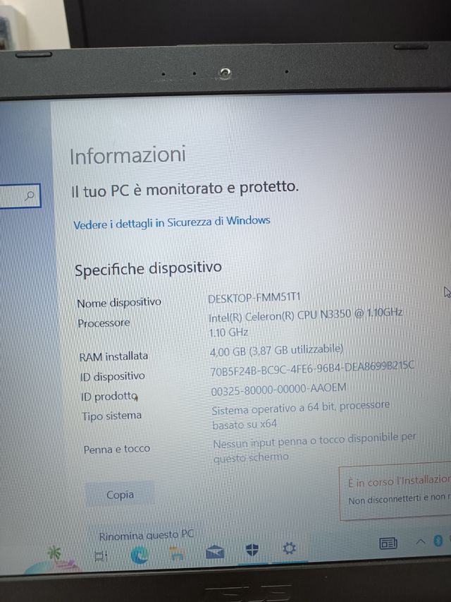 Notebook Asus usato funzionante 100%