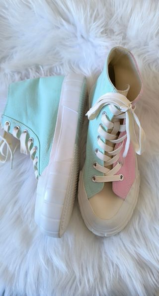 Zapatillas Stradivarius rosa-turquesa 39