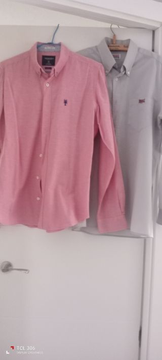2 Camisas algodón - Rosa y Gris