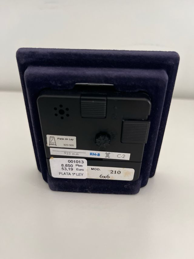 Reloj sobremesa despertador Plata 1ª ley esmaltado